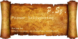 Pozner Szilveszter névjegykártya