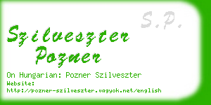 szilveszter pozner business card